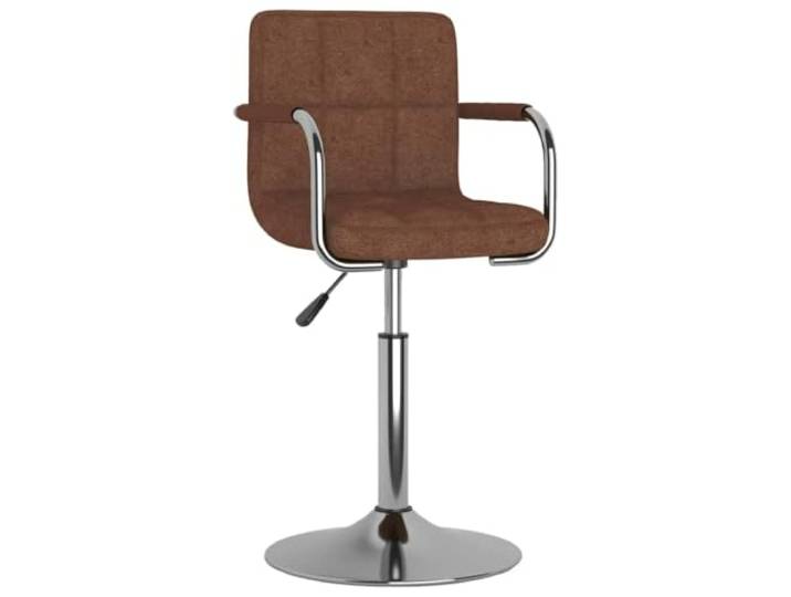 HGPOTUY Esszimmerstuhl Braun Stoff, Höhenverstellbar 360 Grad Drehbar, Verchromtes Stahlgestell, Gasdruckfeder, Küchentheke