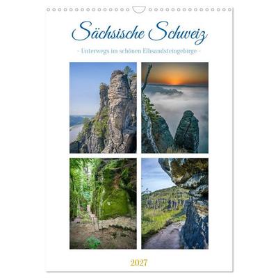Sächsische Schweiz - Unterwegs im schönen Elbsandsteingebirge (Wandkalender 2027 DIN A3 hoch), CALVENDO Monatskalender