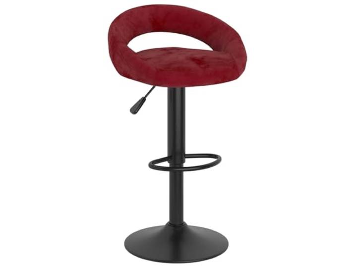 GPUTYGHN Barhocker 2 STK. Weinrot Samt Samtbezug,Stahlsockel pulverbeschichtet,eingebaute Fußstütze,Gasdruckfeder,110 kg pro Sitzplatz,Montageanleitung