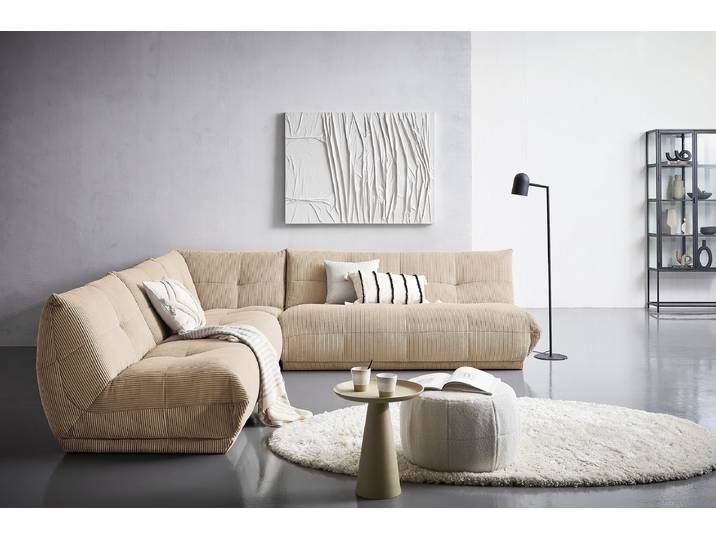 Sofaelement Eckmodul Nielson Braun Cordstoff Riffka 105 x 80 x 105cm Landhaus