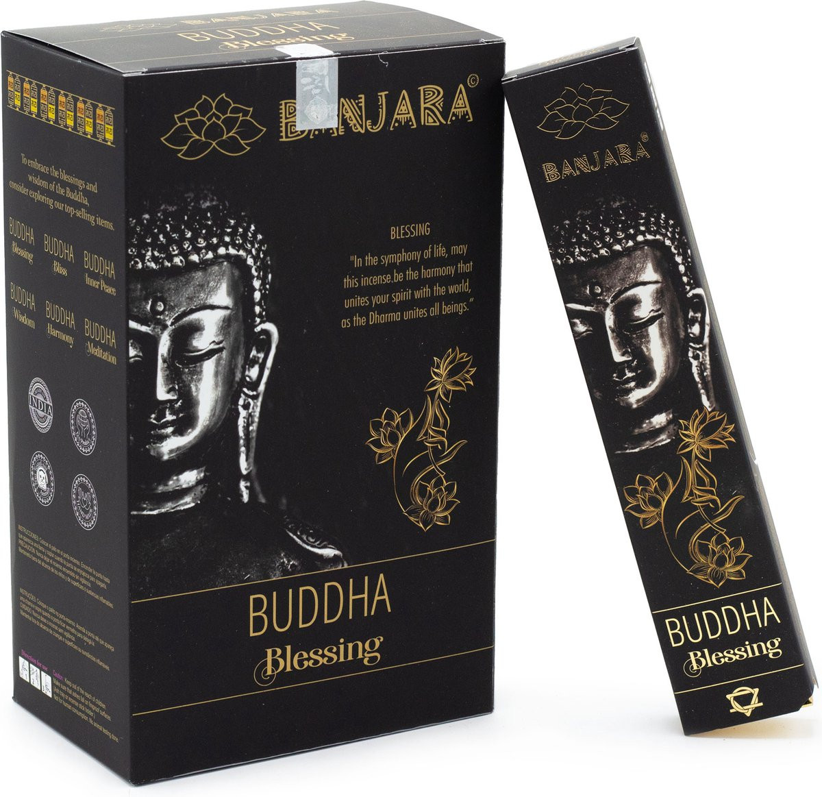 Banjara Buddha Blessing Lotus Wierookstokjes - 12 stuks
