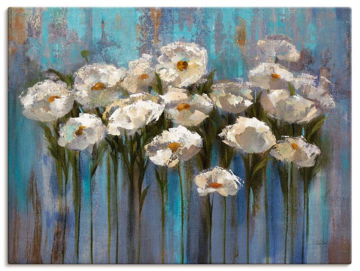 Wandbild ARTLAND Anemonen am See , blau (farbe bild(er): blau), B:80cm H:60cm, Bilder, Wandbild, als Leinwandbild, Poster in verschied. Grössen