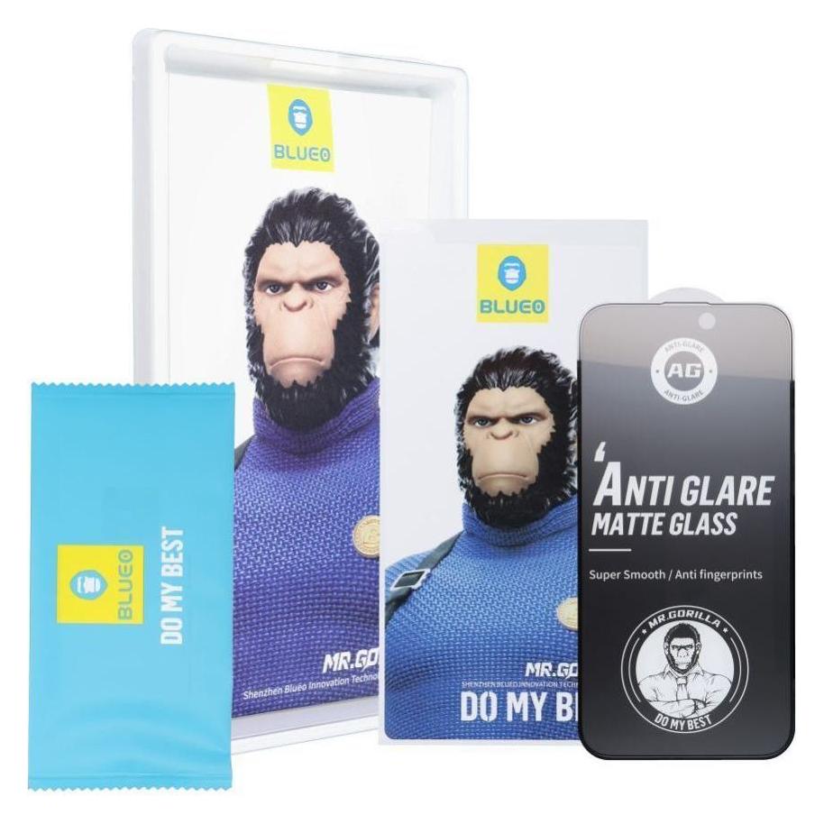 BlueO Other 5D Mr. Monkey Glass - Apple iPhone 16 Pro black (Strong Matte) (Apple iPhone 16 Pro) (49571892)