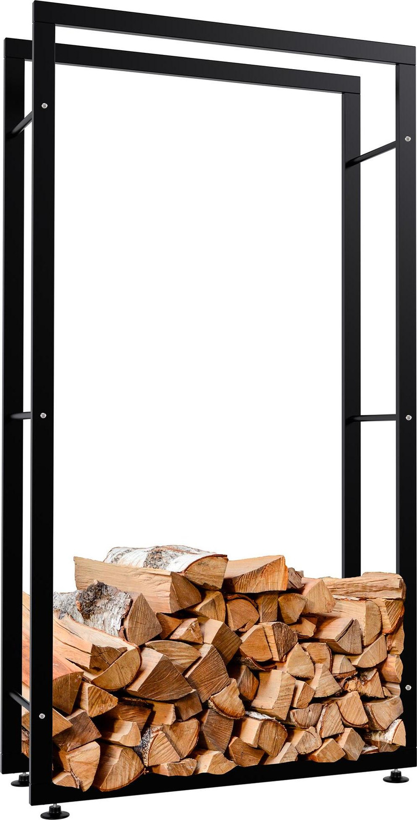 CLP Houtopslagrek Keri V2, zwart, B/D/H: 80 x 25 x 150 cm