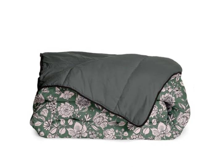 Bleu Calin Couette Imprimée Chaude Fursy 140x200cm Vert Sapin pour Lit 90x190\, Microfibre\, Édredon 350g/m²\, Fabriqué en France\, Certifiée Oeko-Tex\, Gris Anthracite