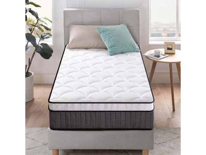 Zinus Konventionelle Matratze aus Memory-Schaum, für Einzelbett, Weiß