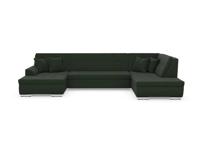 Wohnlandschaft DOMO COLLECTION TREVISO inkl. Zierkissen, moderne Steppung, XXL: 364x201x83 cm , grün, B:364cm H:83cm T:201cm, 100% Polyester, Sofas, Wohnlandschaft, wahlweise mit Bettfunktion, in vielen Bezugsarten auch in Cord U-Form