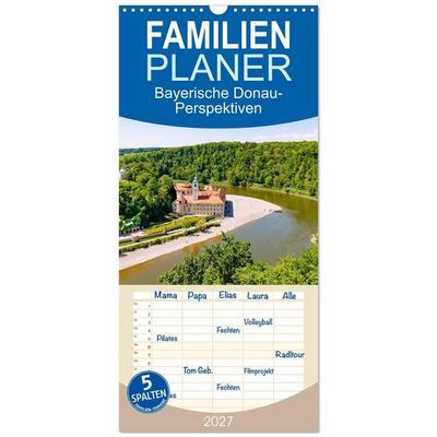 Familienplaner 2027 - Bayerische Donau-Perspektiven mit 5 Spalten (Wandkalender, 21 x 45 cm) CALVENDO