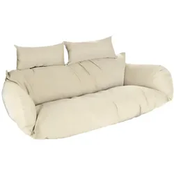 HOME DELUXE Polyrattan Hängesessel Kissen TWIN - Creme