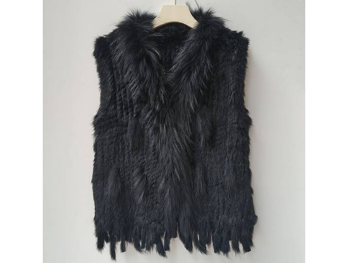 2025 automne tricoté réel lapin fourrure gilet femmes chaud hiver véritable fourrure Gilets femme casual véritable fourrure gilet