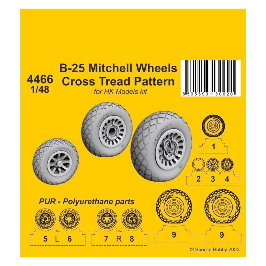 CMK B-25 Mitchell Wheels/ Cross Tread Pattern 1/48 / for HK kit (4466)