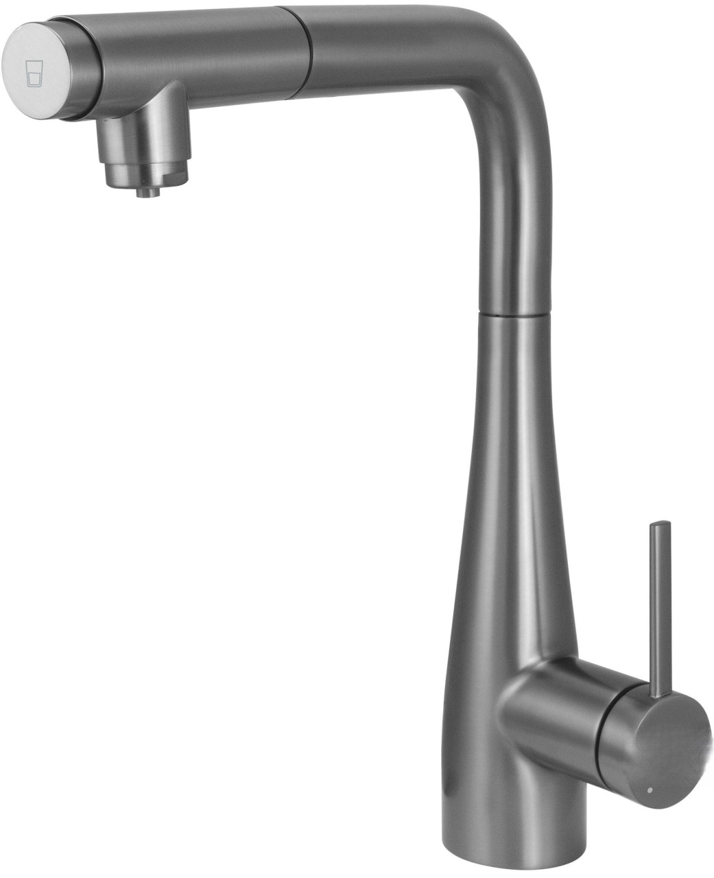 Neuesbad Armatur mit Ausziehbrause und Wasserfilter Anschluss, Titan NB1DEBRED75M1