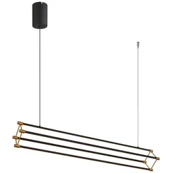 Pendellampe Hängelampe Esstischleuchte Stab Design schwarz gold LED H 150 cm