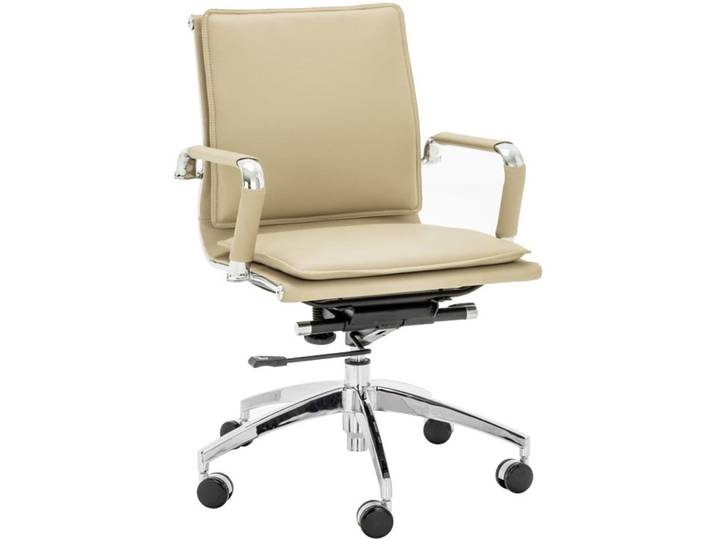 Bürostuhl Laelia beige Textilleder H 98 cm - Bürostuhl