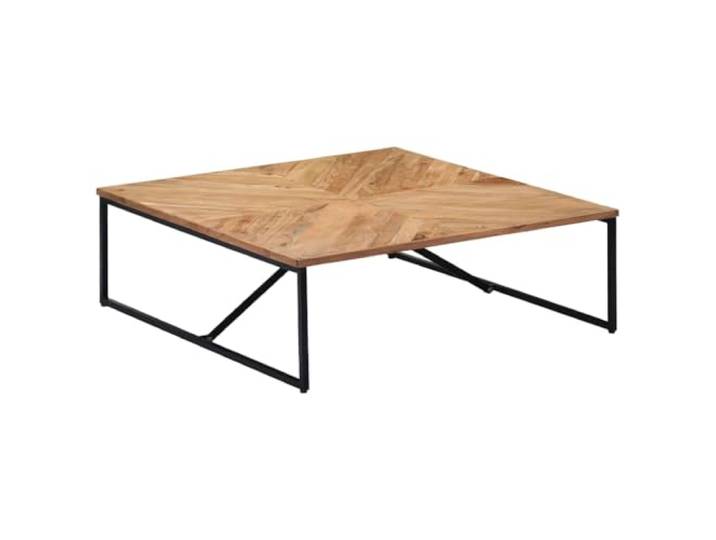 Roanoer Couchtisch Massivholz Akazie 110x110x36 cm Wohnzimmertisch Handgefertigter Beistelltisch aus echter Akazie mit robustem Metallgestell für Wohnzimmer und Lounge.