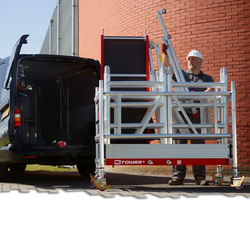 Altrex MiTower PLUS Fahrgerüst Safe-Quick®2 Geländer 1-Person-Aufbau Aluminium mit breiter Holz-Plattform 0,75x1,72m 6,20m AH