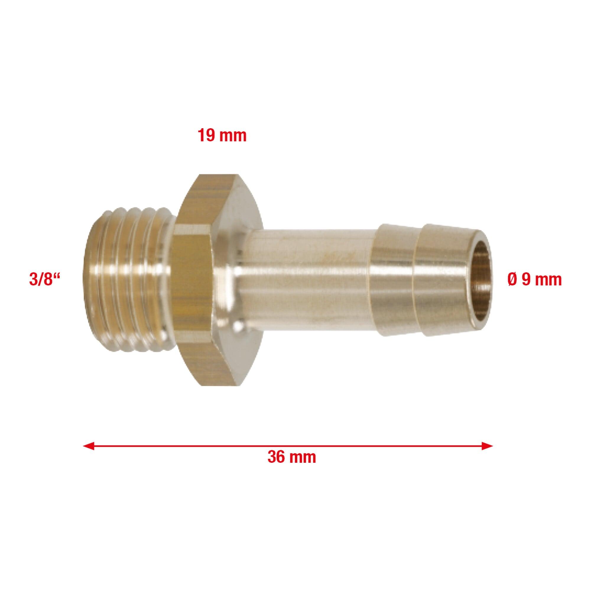 KS Tools Messing-Schlauchtüllen mit Außengewinde, 45°, G3/8"AGx9mm (515.3389)