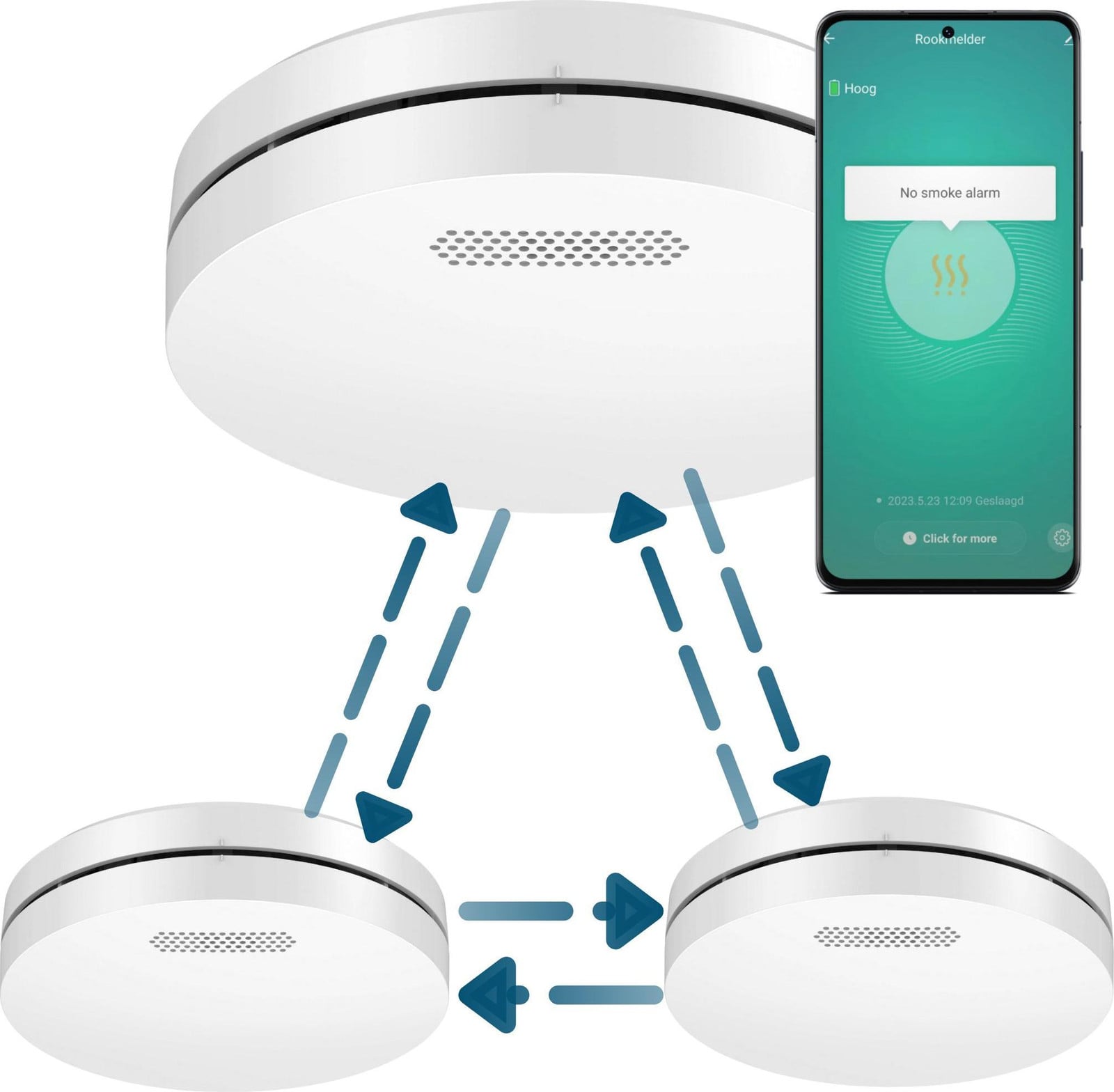 Aroha Electronics Smart Connect & Link Slimme koppelbare Rookmelder - 3 Set