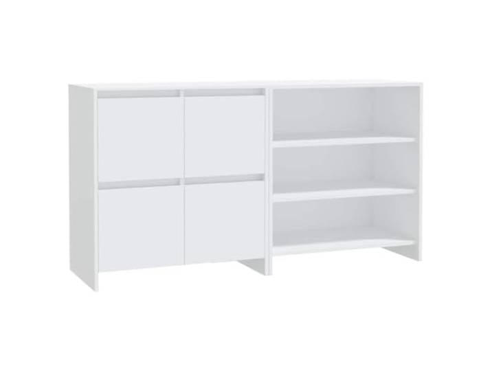 HGFDVCMR 2er Set Sideboard Weiß Kommode Anrichte Holzwerkstoff 70 cm Vielseitiges 2er-Set Beistellschränke für Wohnzimmer und Flur mit Schranktüren und offenen Regalfächern.
