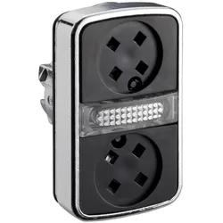 Schneider Electric ZB4BW7A9 Doppeldrucktaster, Frontelement, Harmony XB4, Metall, 22mm, ohne Tastenschilder, beleuchtet