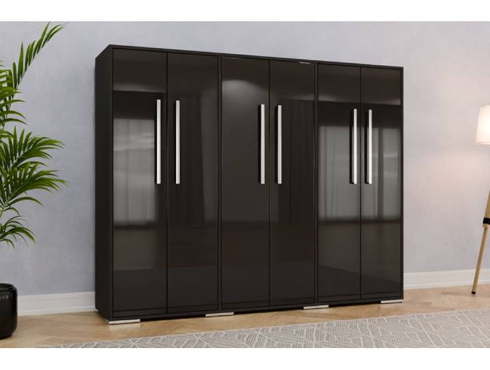 Kinderschrank nach Maß - RAL 8022 Schwarzbraun - 160x200x47cm - Individuell konfigurieren