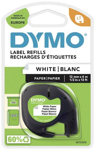 DYMO LT Bandfarbe: Weiß Schriftfarbe: Schwarz 12mm 4m S0721510