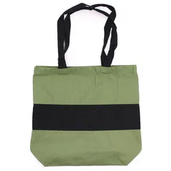 Two Tone Cotton Bag - 38x42x12cm - Green & Black - 10oz