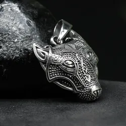 Drachensilber Fenrir Wolf Anhänger mystischer Fenris Kettenanhänger 925 Silber - Silber