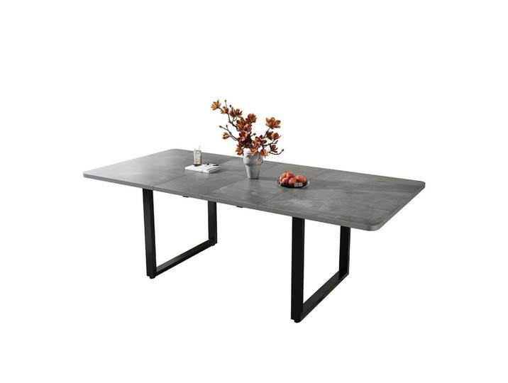 Komhtom Esstisch mit 3 Längen,140/180/220*90cm,Grau, Holz, Mode, 90x75x220 cm, Esszimmer, Esstische