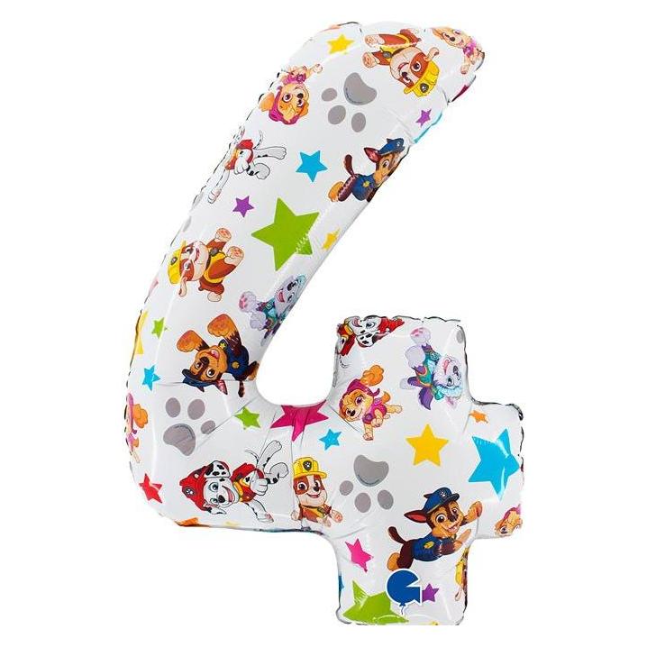 Grabo Balloons XL Paw Patrol Zahlen 4 Ballon (1x) (FL224-P)