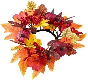 Multisell Products Hub Autumn Floral Wreath, Maple Pumpkin, Thanksgiving Day Berry Harvest Decoration b