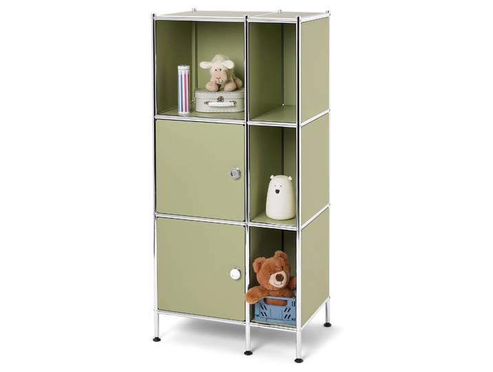 Tchibo - Regal Metall »Cn3 Kids« mit 2 Türen - 60x40x127cm - chrom -