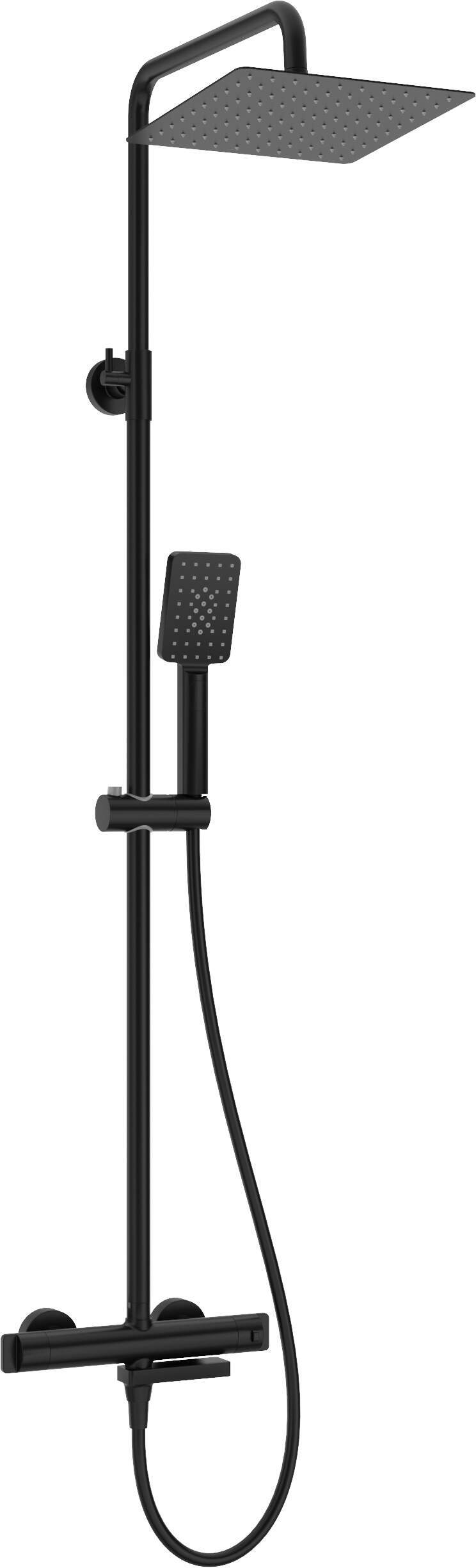 Rain shower with thermostatic bathtub faucet
