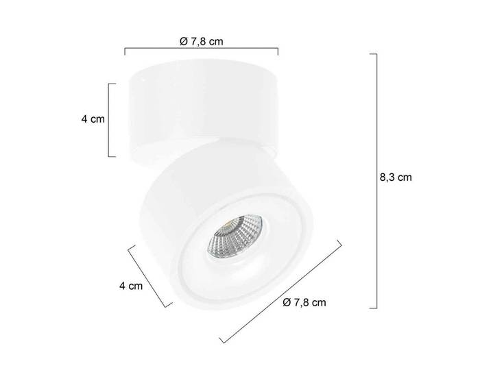 Steinhauer LED-Deckenstrahler Fez, weiß, 1-fl., Metall, schwenkbar dimmbar, weiß / opal, für Wohn- / Esszimmer, Metall, Modern, LED Deckenlampe