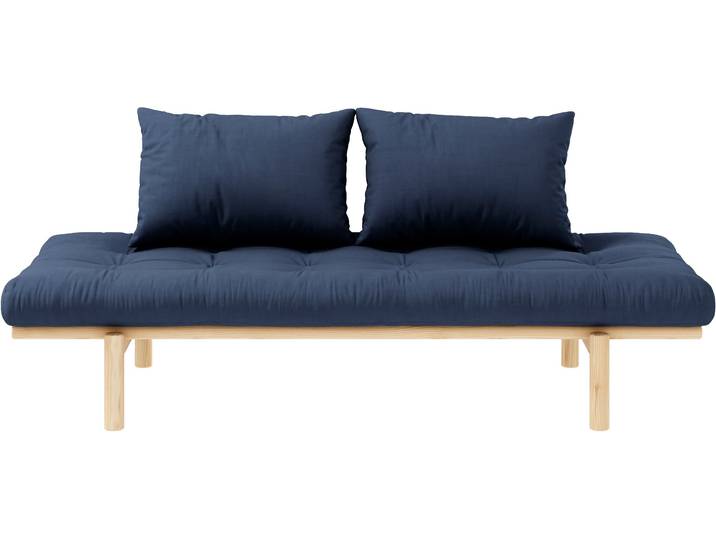 Daybett KARUP DESIGN Pace , blau (marine), B:200cm H:37cm L:200cm, Daybetten, Daybett, aus massiven Kiefernholz, inkl. Futonmatratze