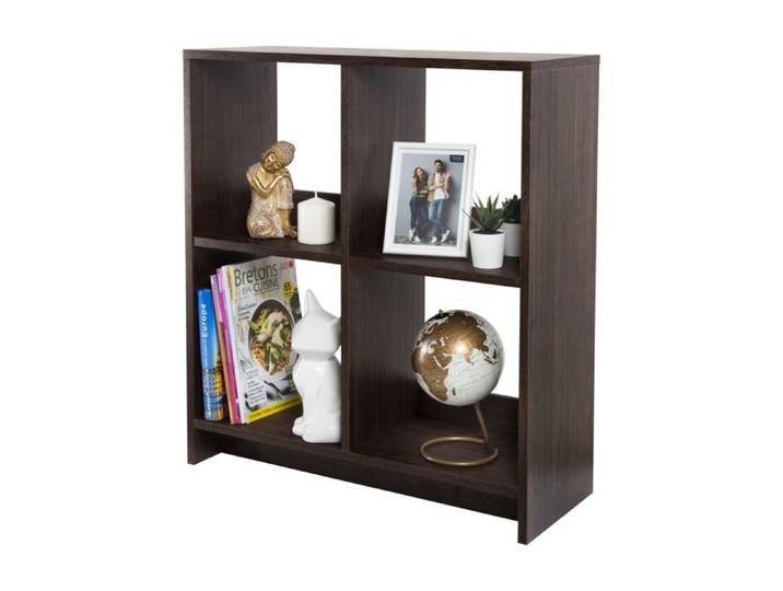 Iris Ohyama Meuble 4 étagère de rangement Bibliothèque Modulable WOS-4 Marron L26.5 x P68.9 x H75.8 cm