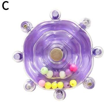 Fusion Finds Interactive Parrot Toy Rotating Bird Treat Dispenser Chew & Foraging Wheel For Bird Cages purple