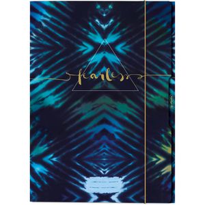 Herlitz Zeichenmappe 50044269, New Batik Fearless, A3, Karton, 3 Einschlagklappen, Gummizug