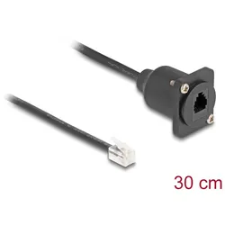 DELOCK D-Typ RJ10 Kabel Stecker zu Buchse schwarz 30 cm