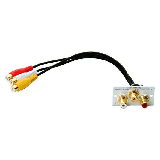 Kindermann Konnect 50 alu - Video/ 7444000530 Audio L/R Blende 1/2 50x50 Kabelpeitsch (0.18 m) (7444000530)