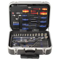 Projahn Werkzeug Trolly Set 130-tlg, Nuss Satz Ratschen Schrauberbits mit Rollen