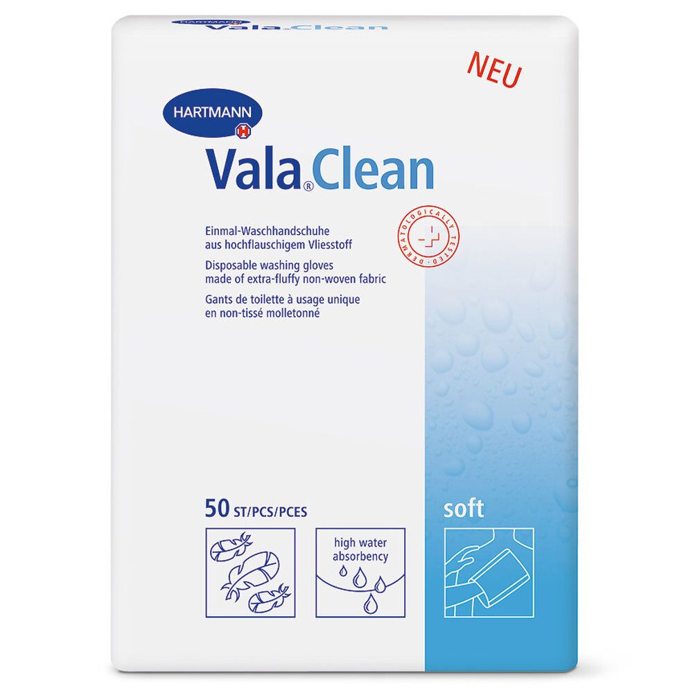 Valaclean soft Einmal-Waschhandschuhe 50 St Handschuhe