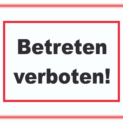 HB-Druck Betreten verboten Schild A6 Rückseite selbstklebend