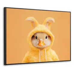 LEINWAND Bilder mit Rahmen - Osterhase - Kostüm - Ente - 70x50