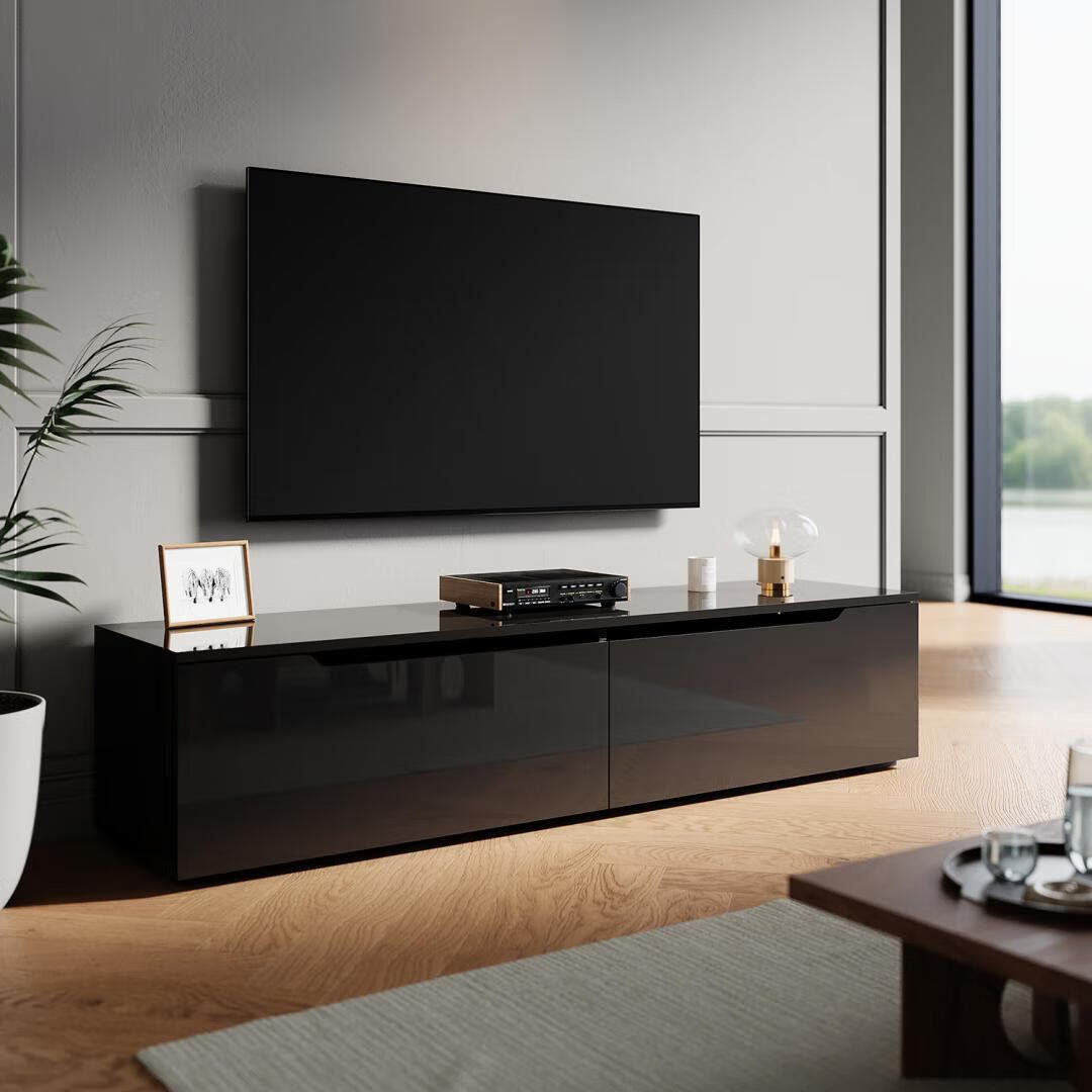 17 Stories 140×35×30cm TV cabinet,RGB LED light strip,Stand for TVs up to 55" Black 55"