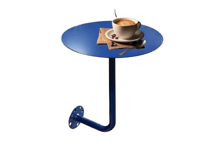 LigedamaiEU Kleiner Cocktailtisch mit Eisensockel for Cafés, Bars und an der Wand befestigte Räume, moderner schwebender Getränketisch, Beistelltisch aus Metall(Blue,40cm/15.7in)
