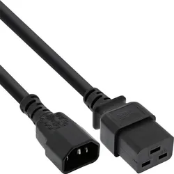 INLINE Netz Adapterkabel, IEC-60320 C14/C19, 3x1,5mm2, 3m, max, 10A, schwarz, 3m