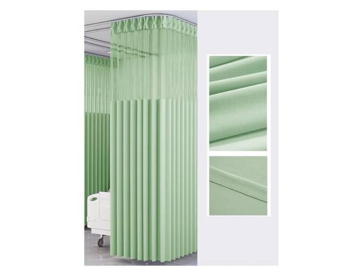 GRRICEPL Krankenhausvorhang Raumteiler, Keller Trennwand, Privatsphäre Medizinischer Vorhang Klinik Vorhang, Ohne Metallbügel(Green-A,180x230 cm)