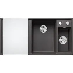 Blanco Spüle 523473 100x51cm, PuraDur felsgrau, rechts, mit Glasschneidbrett