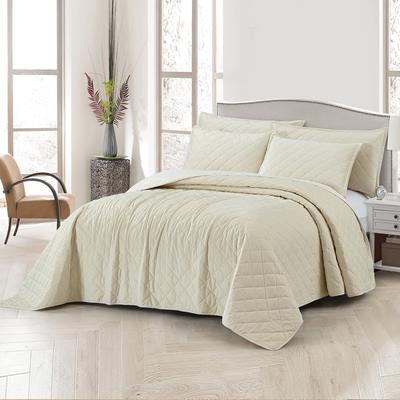 Home Soft Things Serenta Velvet Quilts 5 Piece Ultra Soft Floor Touching Bedspread Set